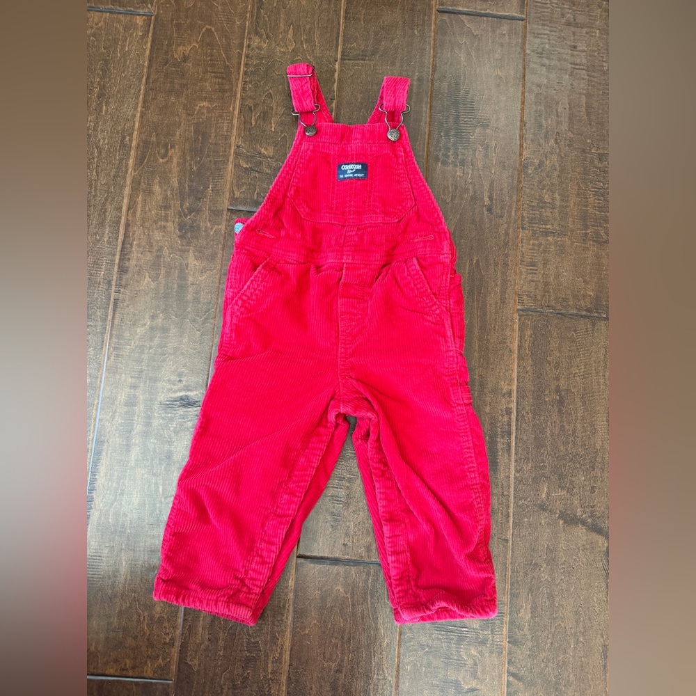Oshkosh B’Gosh Red Corduroy Kids Overalls, 24m